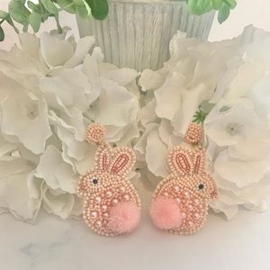 Pink bunny earrings